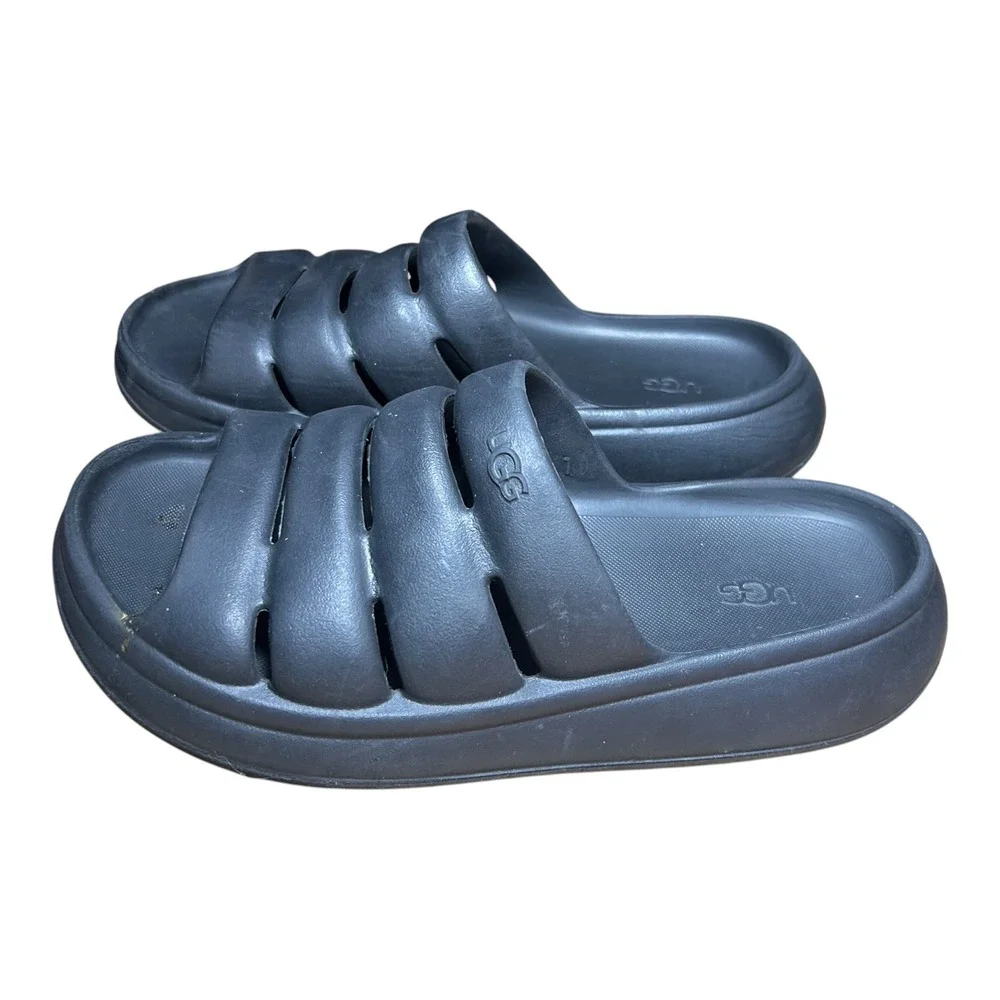 UGG Sport Yeah Black EVA Platform Slide Sandals Mens 10 Womens 12 1126811